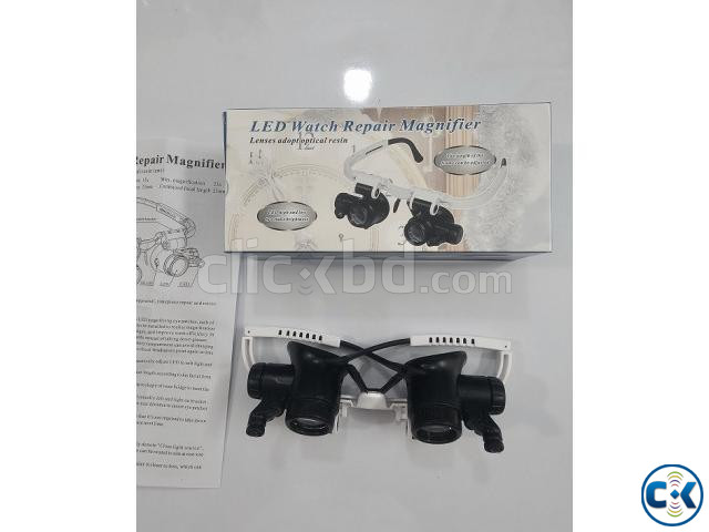 LED Watch Repair Magnifier With 2 Led Light Magnifying Glass large image 1