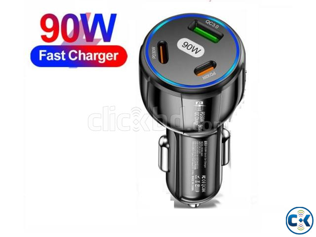 90W Quick Car Charger 1 USB 2 Port Type-C large image 4
