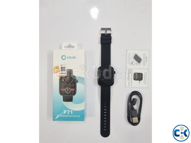 Colmi P71 Bluetooth Call Smartwatch Black large image 1