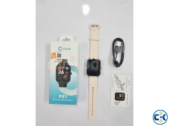 Colmi P81 Bluetooth Calling Smartwatch Gold large image 1