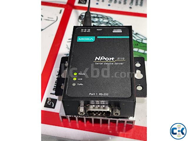 MOXA NPort 5110-1 Port Serial Device Server 10 100 Ethernet large image 1