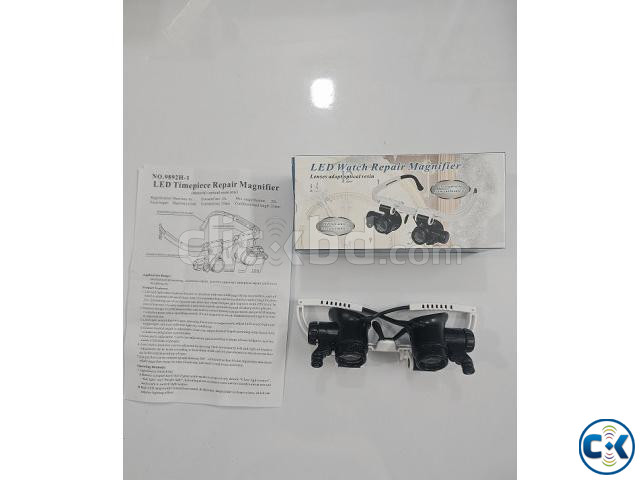 LED Watch Repair Magnifier With 2 Led Light Magnifying Glass large image 1