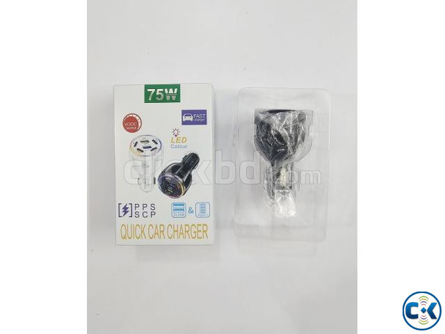 75W Quick Car Charger 2 USB 4 Port Type-C large image 1
