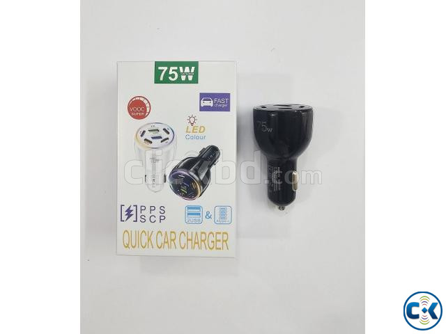 75W Quick Car Charger 2 USB 4 Port Type-C large image 2