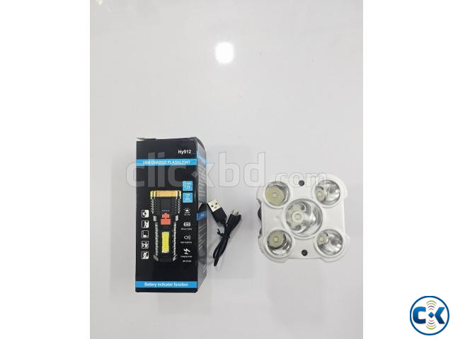 Hy912 USB Charge 5 Head Flashlight large image 4