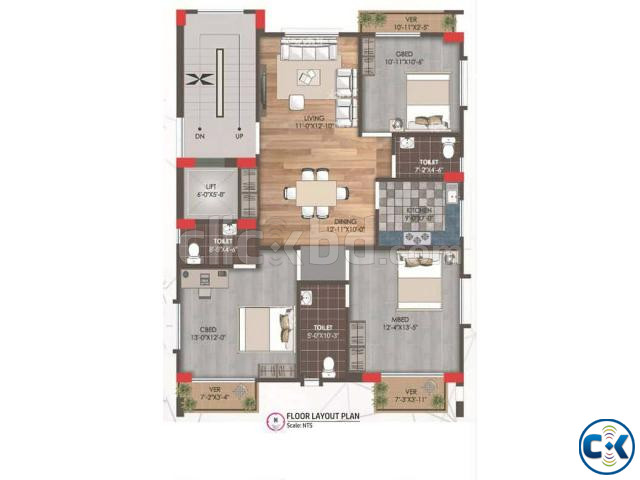 READY FLATS AT BASHUNDHARA BLOCK 1670 SFT large image 1