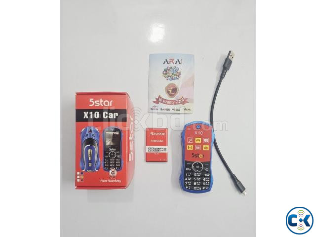 5Star X10 Car Button Phone Dual Sim Blue large image 1