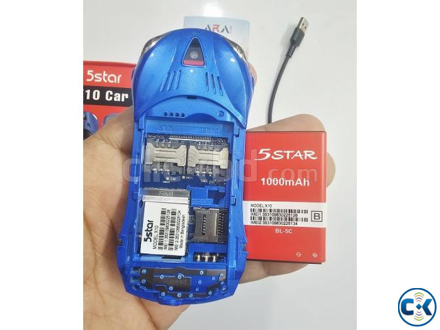 5Star X10 Car Button Phone Dual Sim Blue large image 2