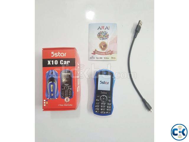 5Star X10 Car Button Phone Dual Sim Blue large image 3