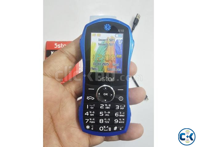 5Star X10 Car Button Phone Dual Sim Blue large image 4