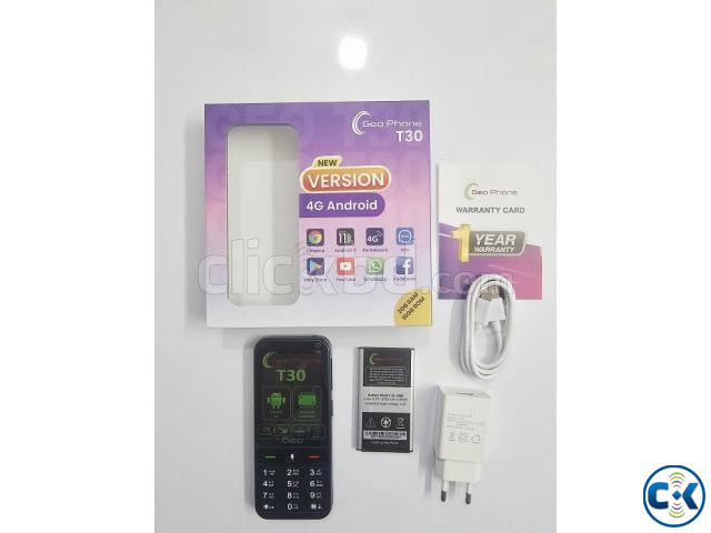 Geo T30 Android 4G Button Phone Dual Sim Touch Dispaly large image 1