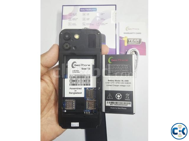 Geo T30 Android 4G Button Phone Dual Sim Touch Dispaly large image 2