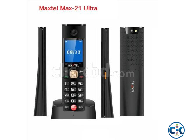 MAXTEL MAX21 Ultra Cordless Phone Dual Sim Black large image 0