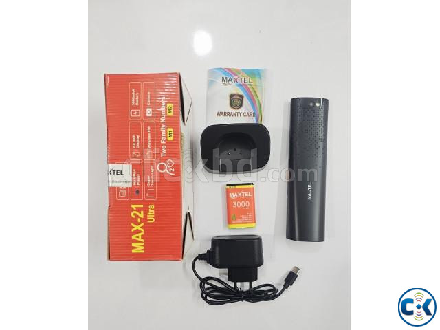 MAXTEL MAX21 Ultra Cordless Phone Dual Sim Black large image 2