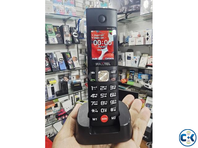 MAXTEL MAX21 Ultra Cordless Phone Dual Sim Black large image 3