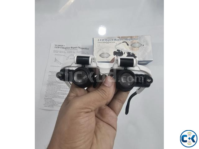 LED Watch Repair Magnifier With 2 Led Light Magnifying Glass large image 2