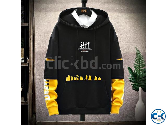 Stylish Color Combined Hoodie large image 1