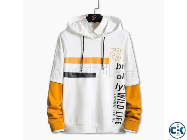 Stylish Color Combined Hoodie large image 2