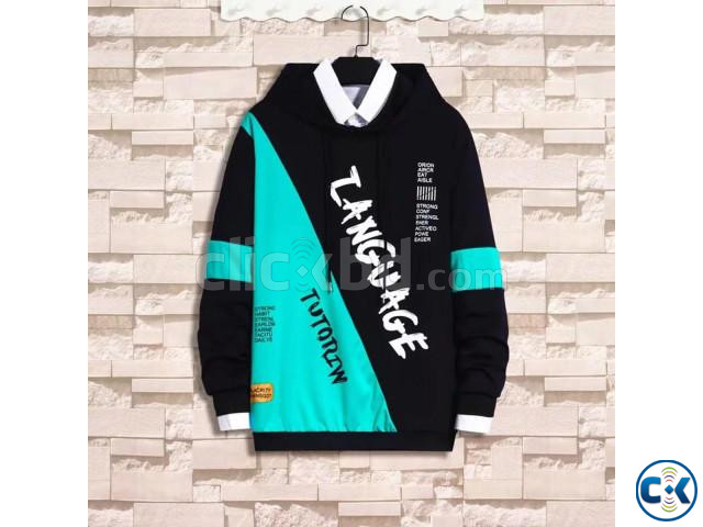 Stylish Color Combined Hoodie large image 4