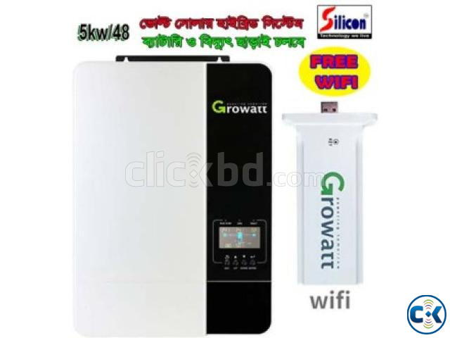 GROWATT SOLAR HYBRID INVERTER 5KW 48V PACKAGE large image 0