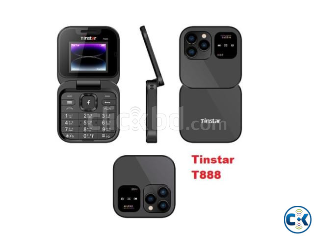 Tinstar T888 Dual Sim Standby Box Shape Folding Button phone large image 2
