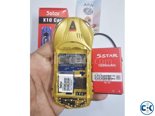 5Star X10 Car Shape Phone Gold large image 3