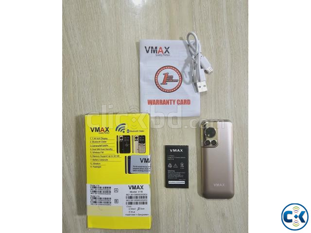 Vmax V18 Super Mini Card Phone Dual Sim Gold large image 1