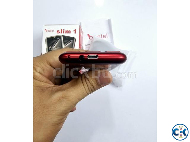 Bontel Slim 1 Metal Button Phone Dual Sim Red large image 1