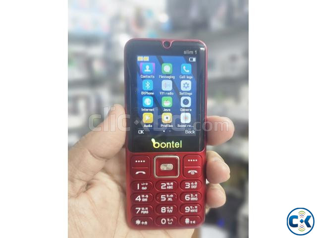 Bontel Slim 1 Metal Button Phone Dual Sim Red large image 2