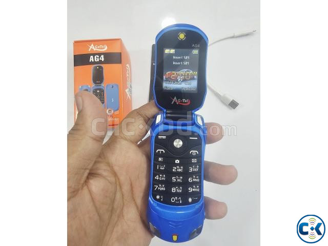 Agetel AG4 Car Shape Folding Mobile Phone Blue large image 3
