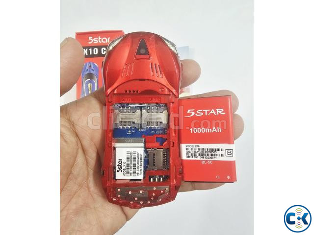 5Star X10 Car Phone Dual Sim Camera Red large image 3