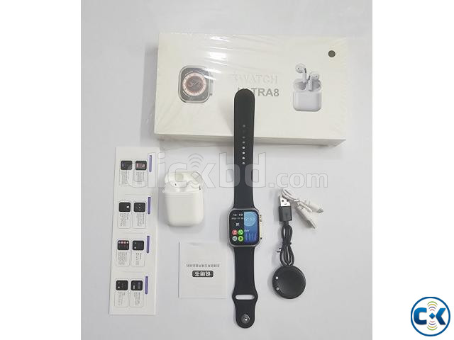 Smarwatch Ultra 8 Headphone Bluetooth Calling Black large image 3