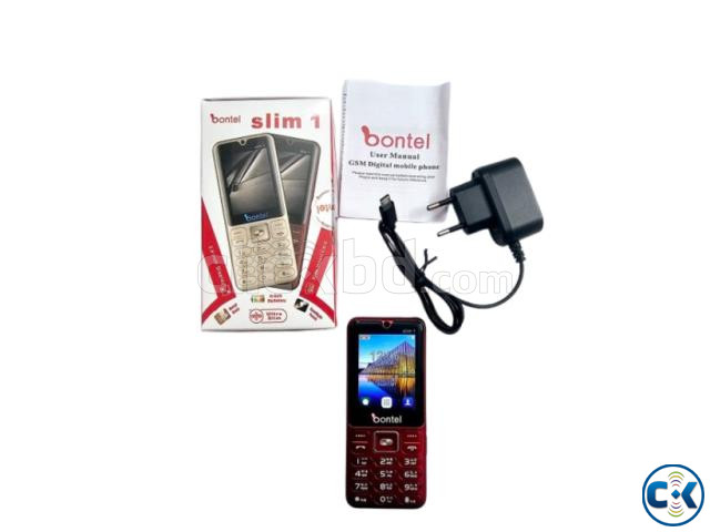 Bontel Slim 1 Metal Button Phone Dual Sim Red large image 4