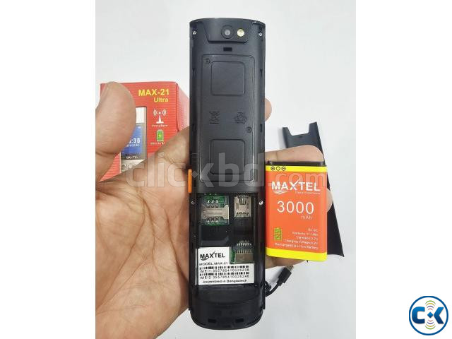 MAXTEL MAX21 Ultra Cordless Phone Dual Sim Black large image 2