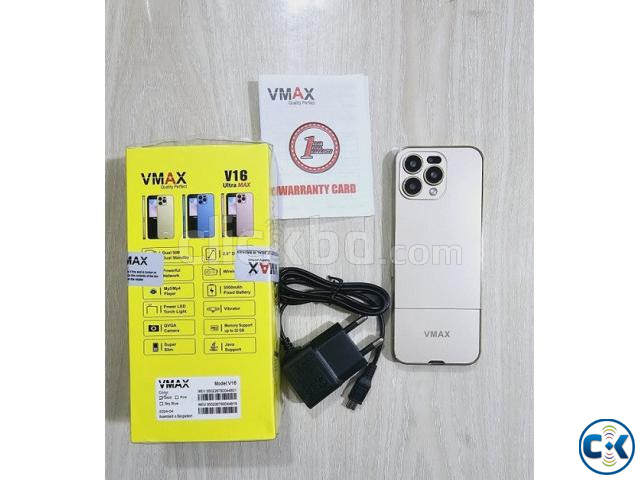 Vmax V16 Ultra Max Touch Button Phone Dual Sim Warranty Blue large image 4