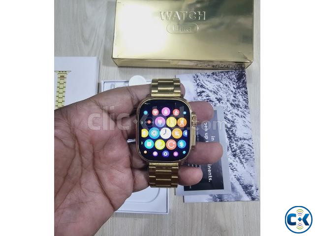 A2858 Ultra Smartwatch A-pple Logo Strip - Gold Edition large image 3