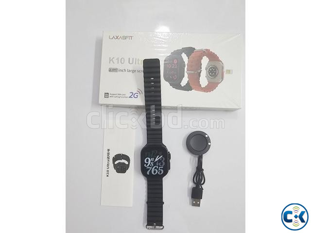 Laxasfit K10 Ultra Smart Watch Single Sim - Black large image 2