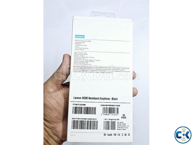 Lenovo HE06 Neckband Earphone Black large image 1