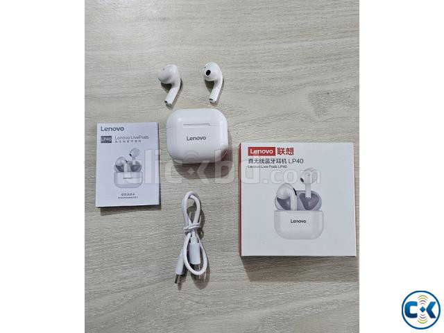 Lenovo LP40 TWS Bluetooth Earbuds Black large image 2
