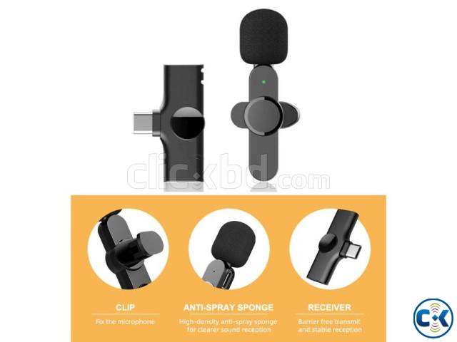 K8 Wireless Clip Microphone For Lighting Rechargeable large image 2