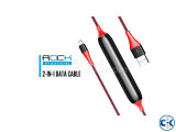 Rock Emergency Power Bank 2 in1 Lightning Nylon Data Cable