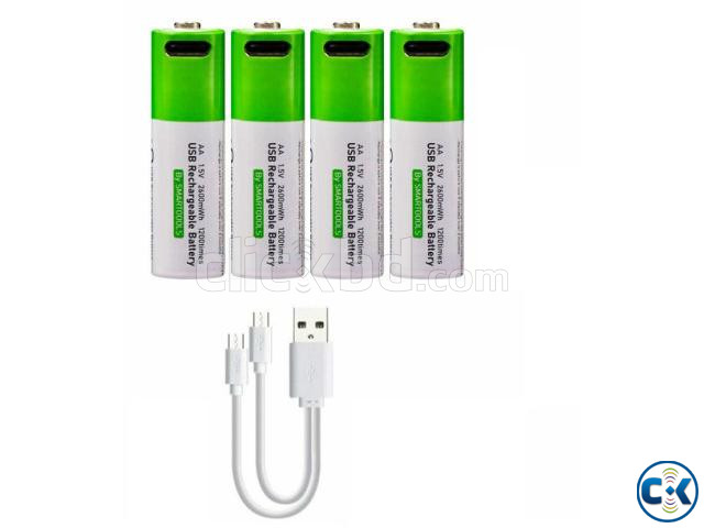 Lithium AA Batteries Rechargeable 2600mAh Battery 4Pcs large image 3