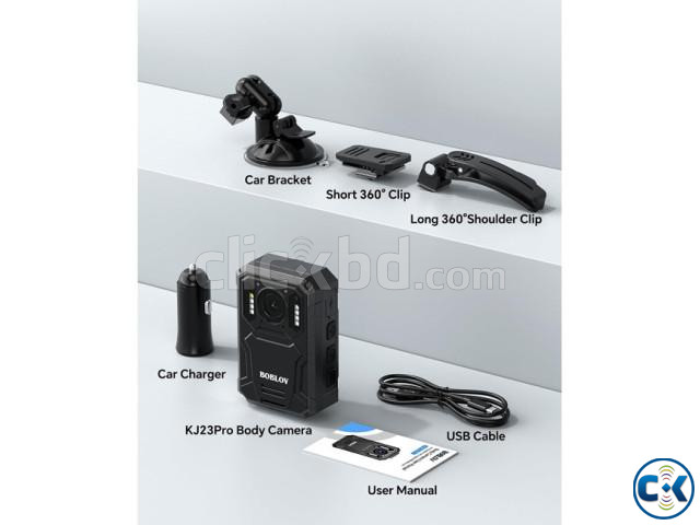 BOBLOV KJ23Pro 2K Body Camera 128GB Body Worn Camera with NV large image 1