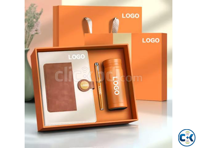 Business Leather 120-Page Magnetic Notebook and Pen Set with large image 0