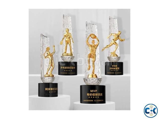 Crystal Soccer Basketball Game Resin Metal Crystal Trophy Aw large image 0