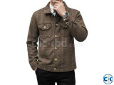 MEN S Button-Up Shacket Jacket Brown Khaki 