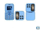 i17 Mini Folding Phone Dual SIM FM Radio Blue