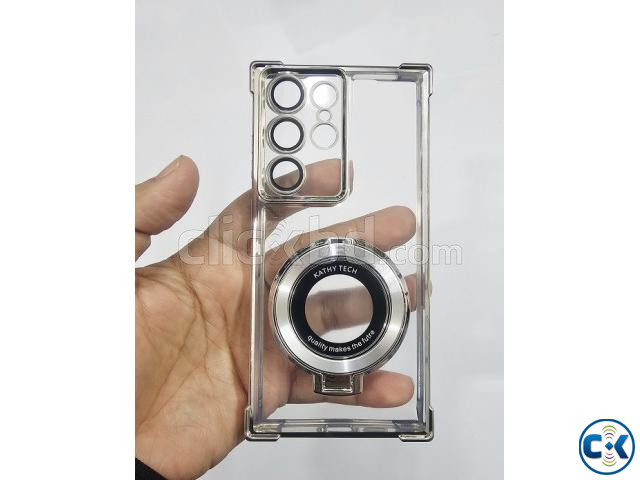 Samsung Galaxy S23 Ultra Silicone Case With Stand Ring large image 3