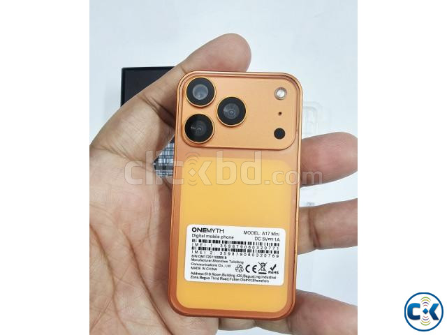 ONEMath A17 Mini Android Phone Wifi Playstore - Orange large image 2