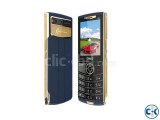 Geo R44 Leather Degine Dual Sim Phone Blue